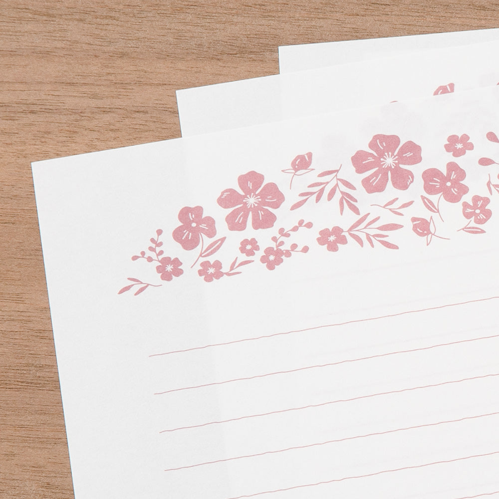 Letter Set 506 Foil-stamped Envelopes Flowers