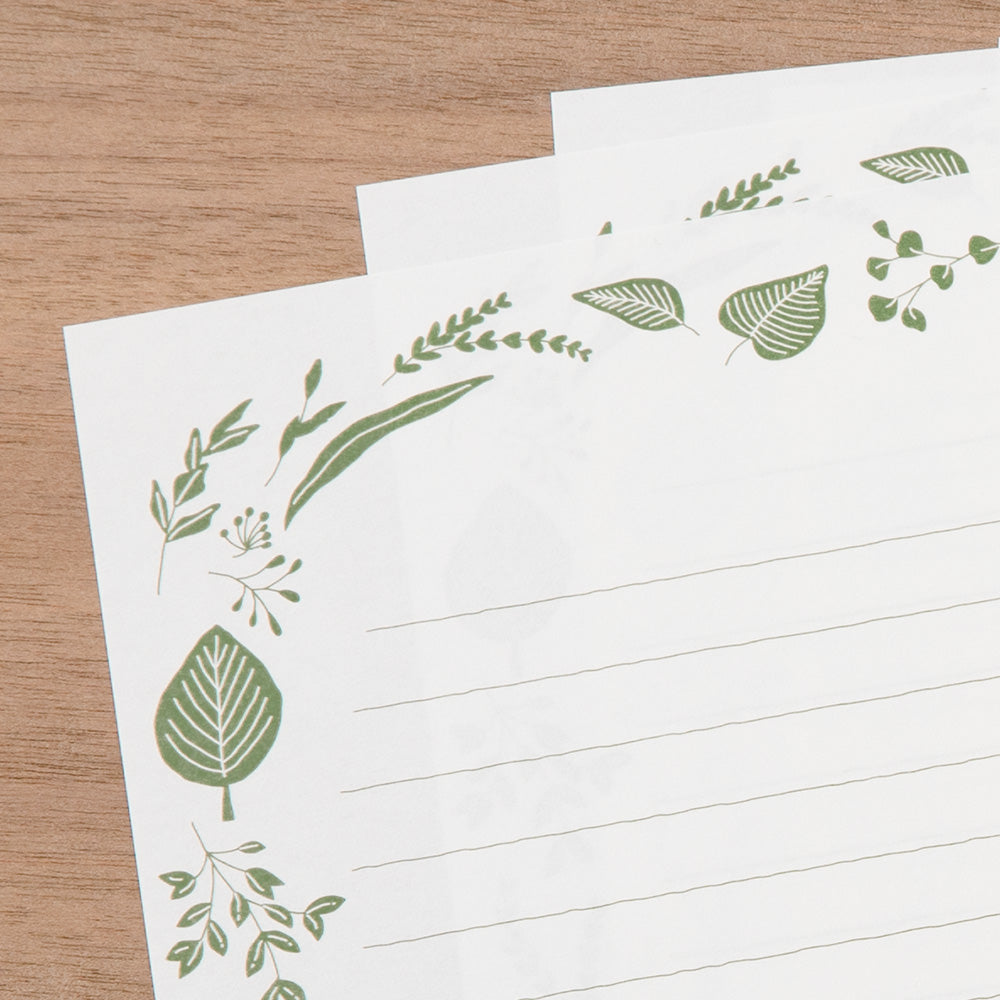 Letter Set 507 Foil-stamped Envelopes Leaves