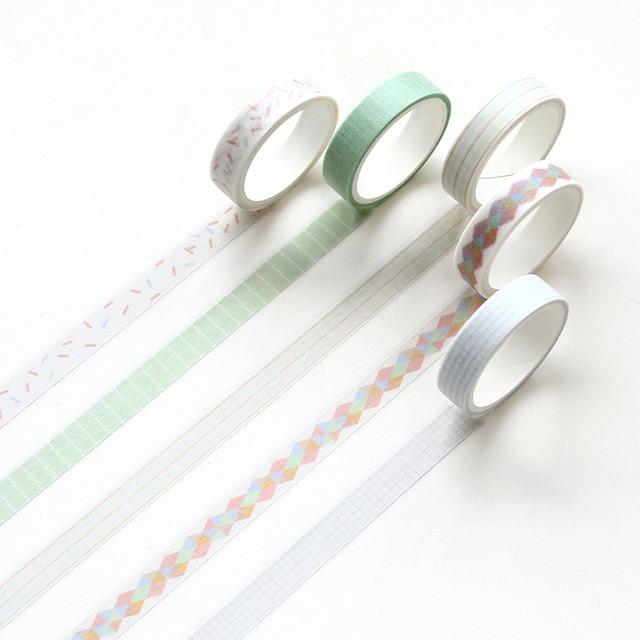 5 piece Geometric Slim Washi Tape Box Set
