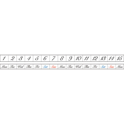 Notebook Washi Tape - Date & Day of the Week (Set)
