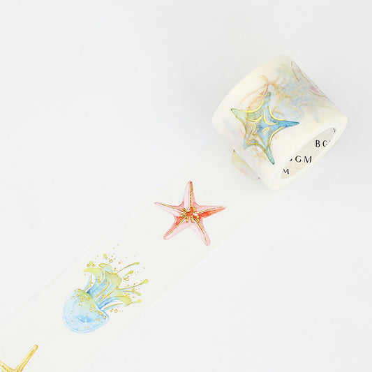 Jellyfish Starfish Washi Tape (Gold Leaf)