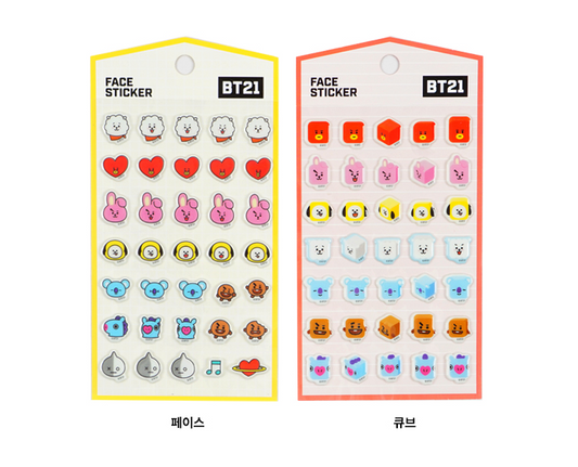 BTS BT21 OFFICIAL FACE STICKER