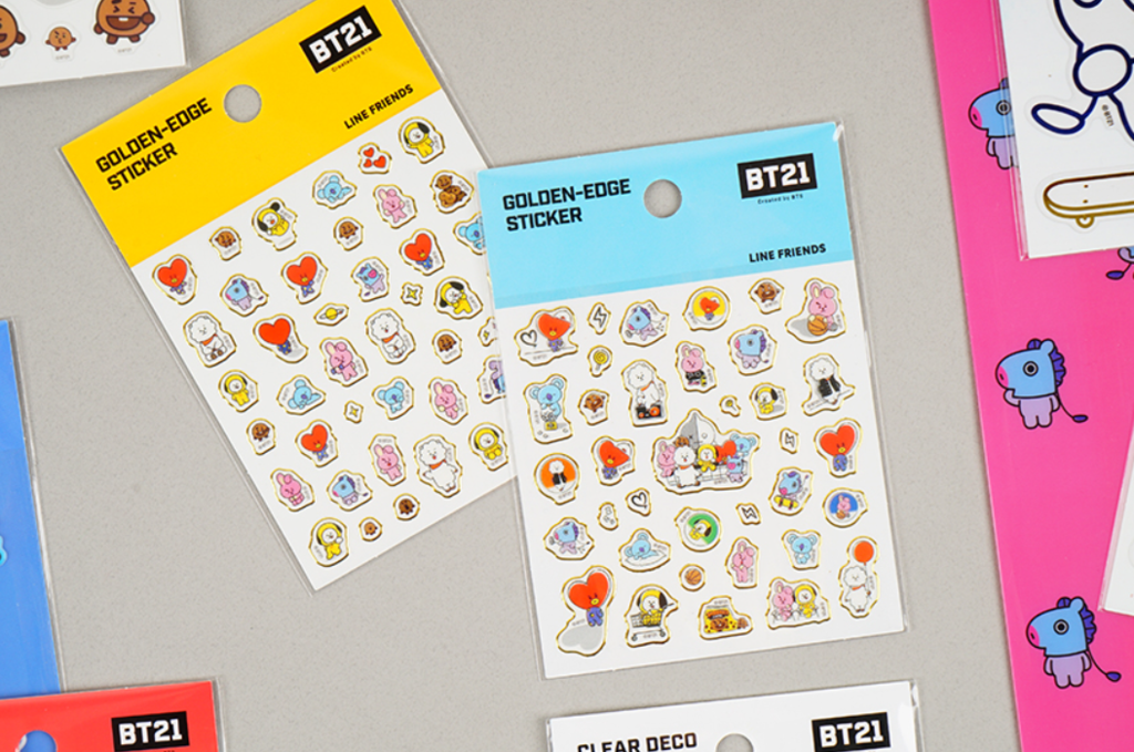BTS BT21 OFFICIAL GOLDEN-EDGE STICKER