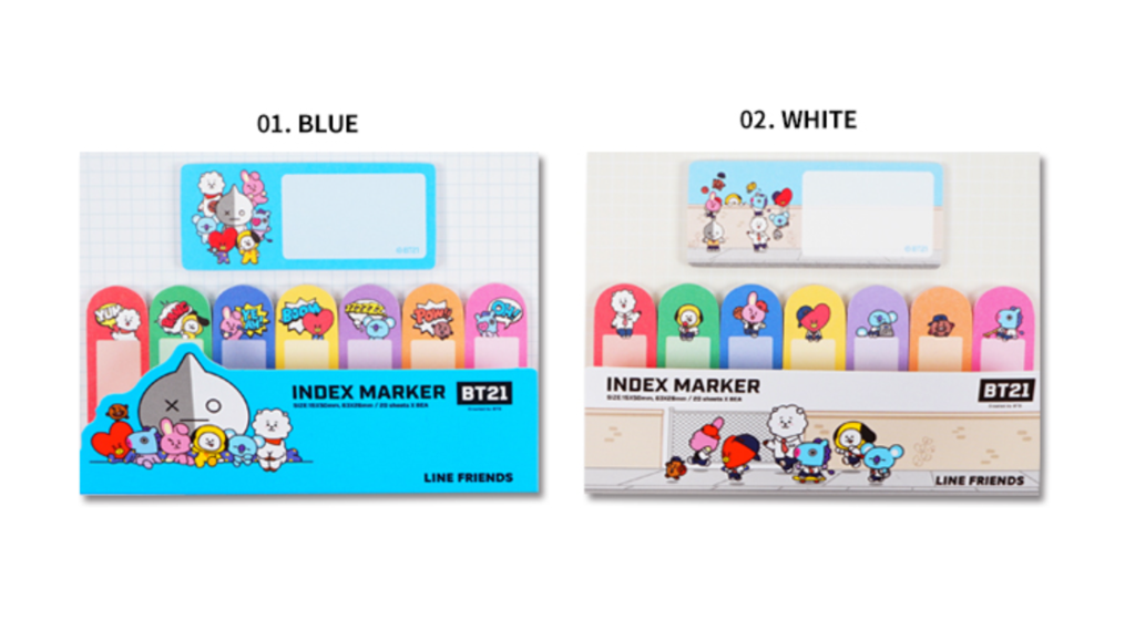 BTS BT21 OFFICIAL INDEX MEMO PAD