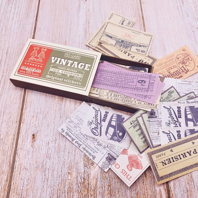 60 Piece Vintage Coupon Stickers