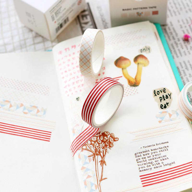 5 piece Geometric Slim Washi Tape Box Set