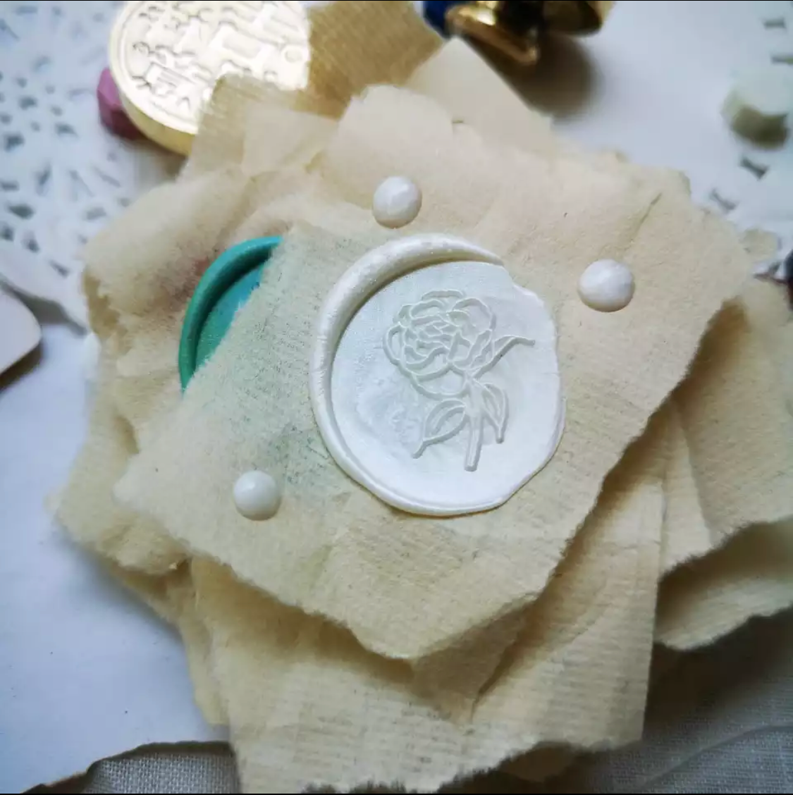 Floral Rose Wax Seal Stamp Head
