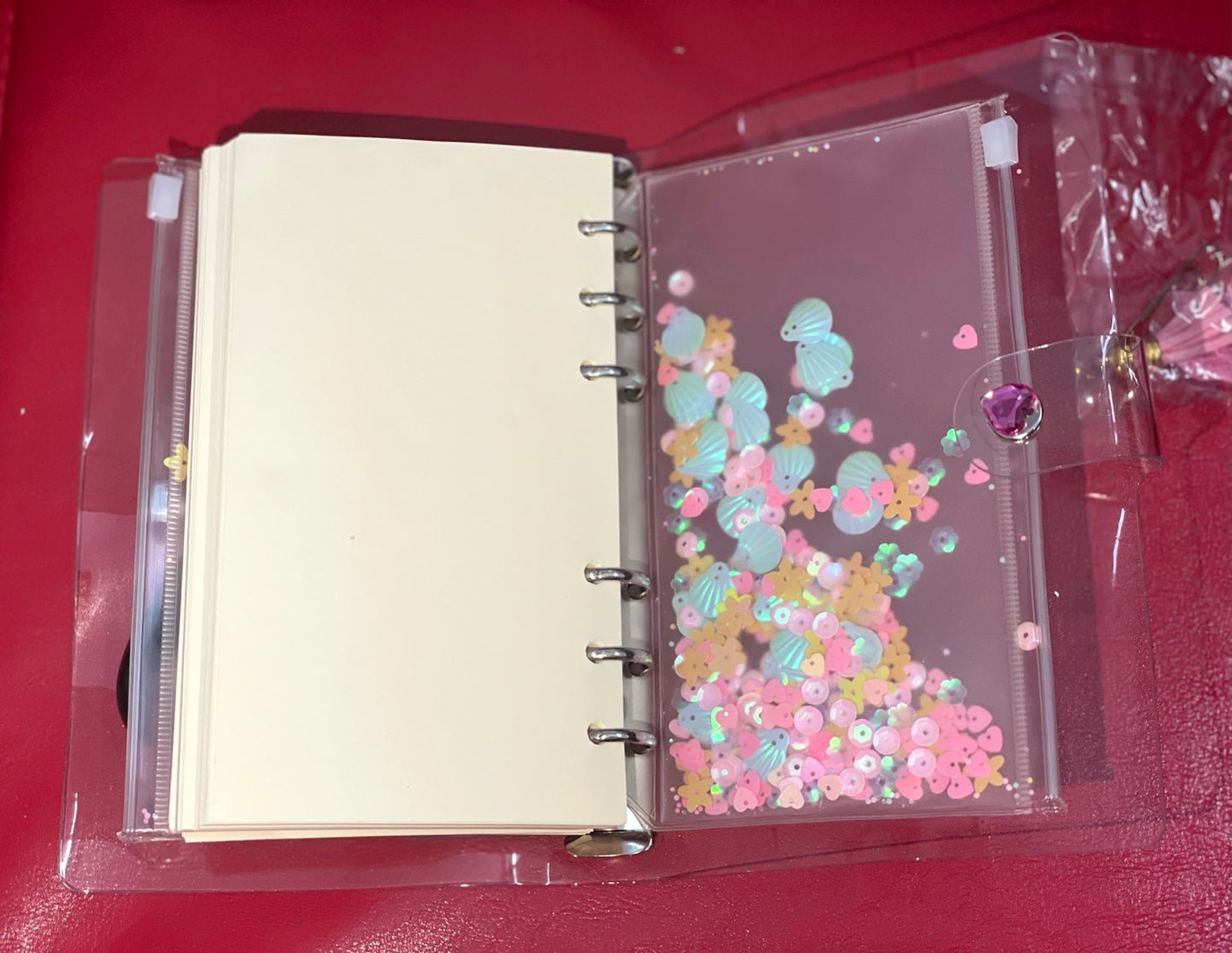 Sequins Transparent Ring Binder