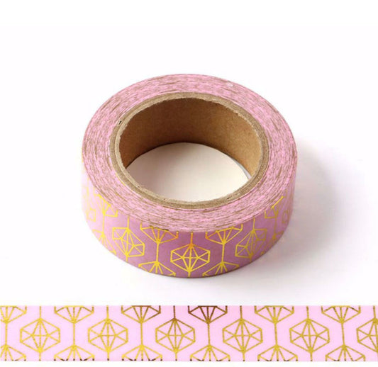 Pink Foiled Shapes Washi Tape