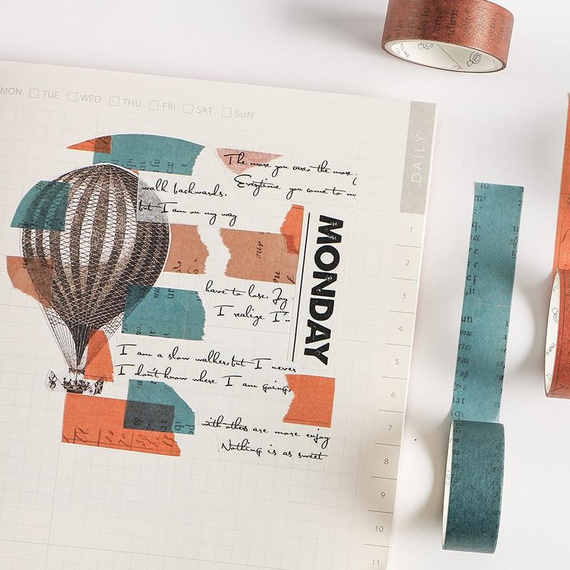 10 Piece Vintage Color Washi Tape Set