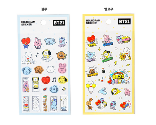 BTS BT21 OFFICIAL PVC HOLOGRAM STICKER