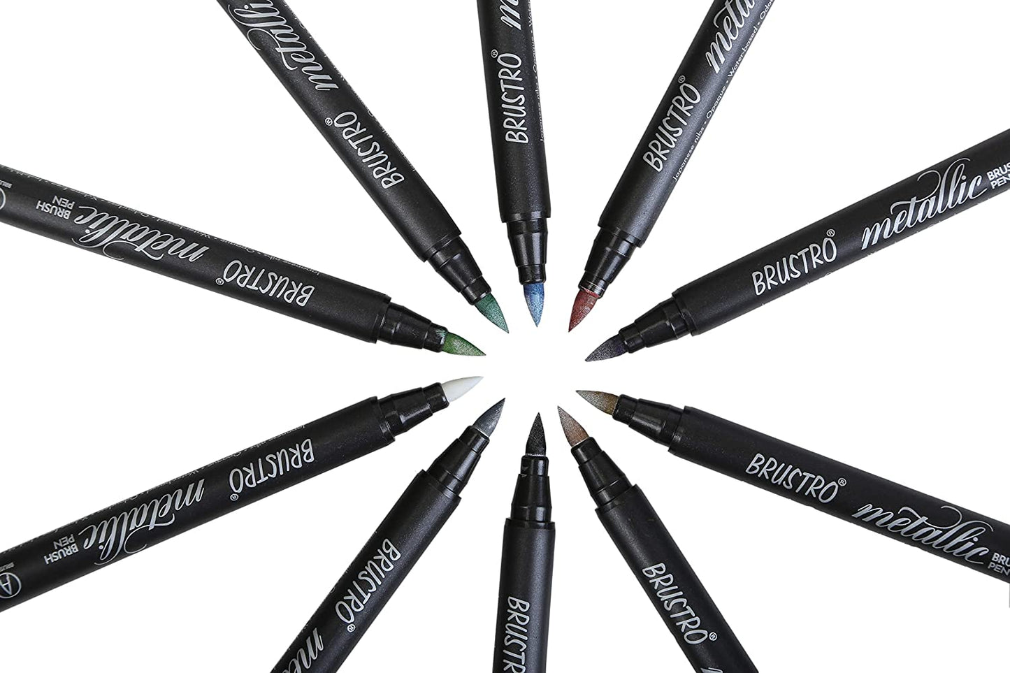 Metallic Brush Pen Set of 10