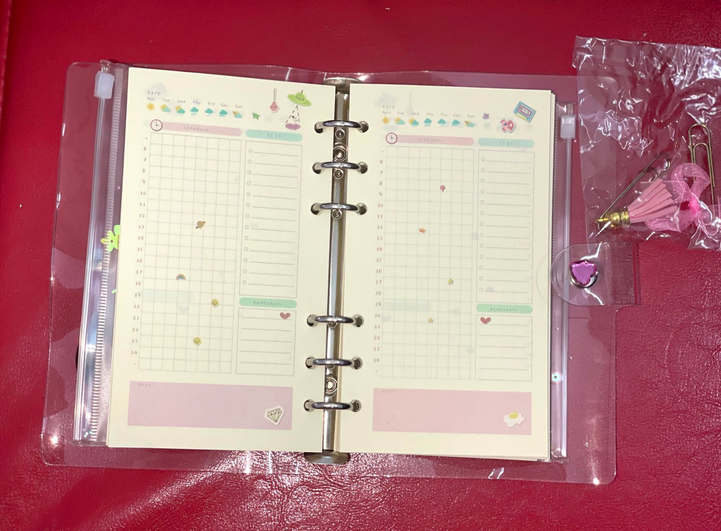 Sequins Transparent Ring Binder