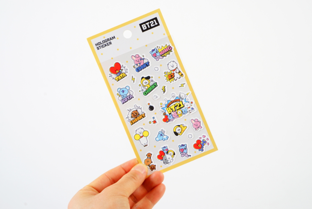 BTS BT21 OFFICIAL PVC HOLOGRAM STICKER