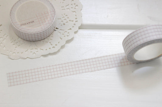 Burnt Coral Grid Washi Tape