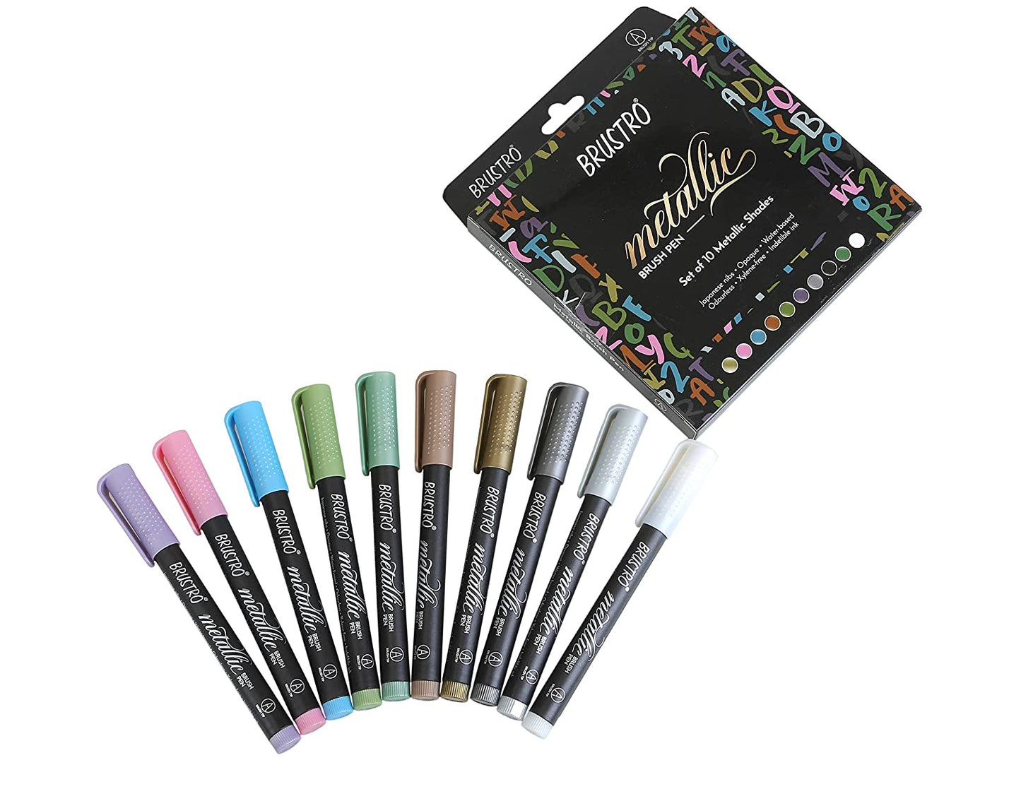 Metallic Brush Pen Set of 10