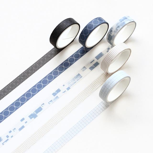 5 piece Geometric Slim Washi Tape Box Set