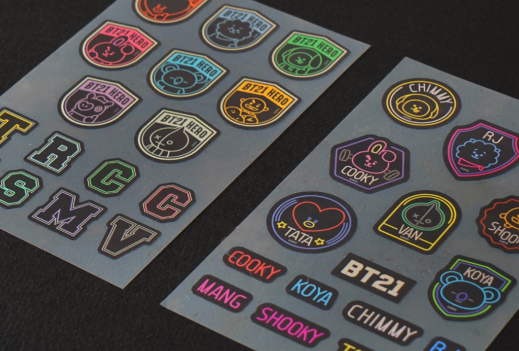 BTS BT21 OFFICIAL NEON STICKER