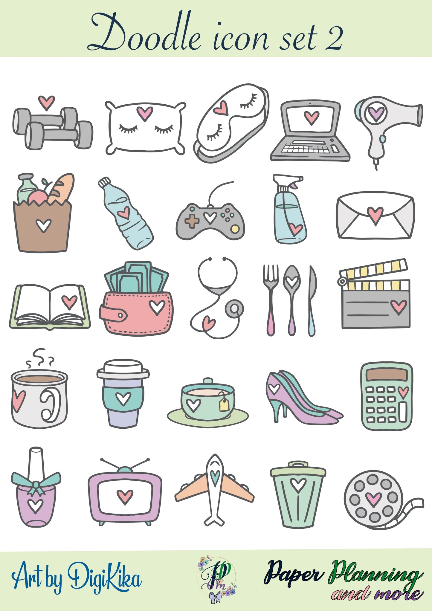 Doodle Icon 2 Sticker Sheet
