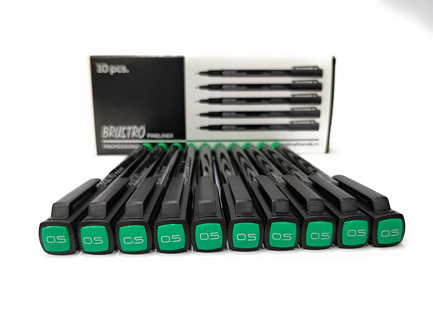 Brustro Professional Pigment Based Fineline (Green Color tip of 0.5 mm)