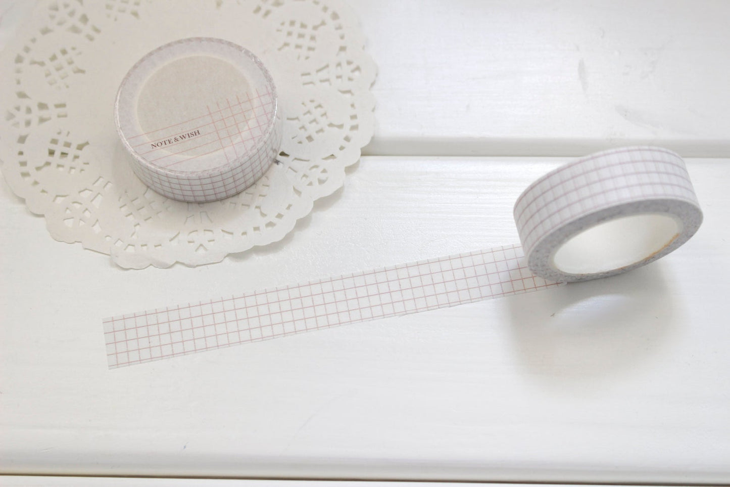 Burnt Coral Grid Washi Tape