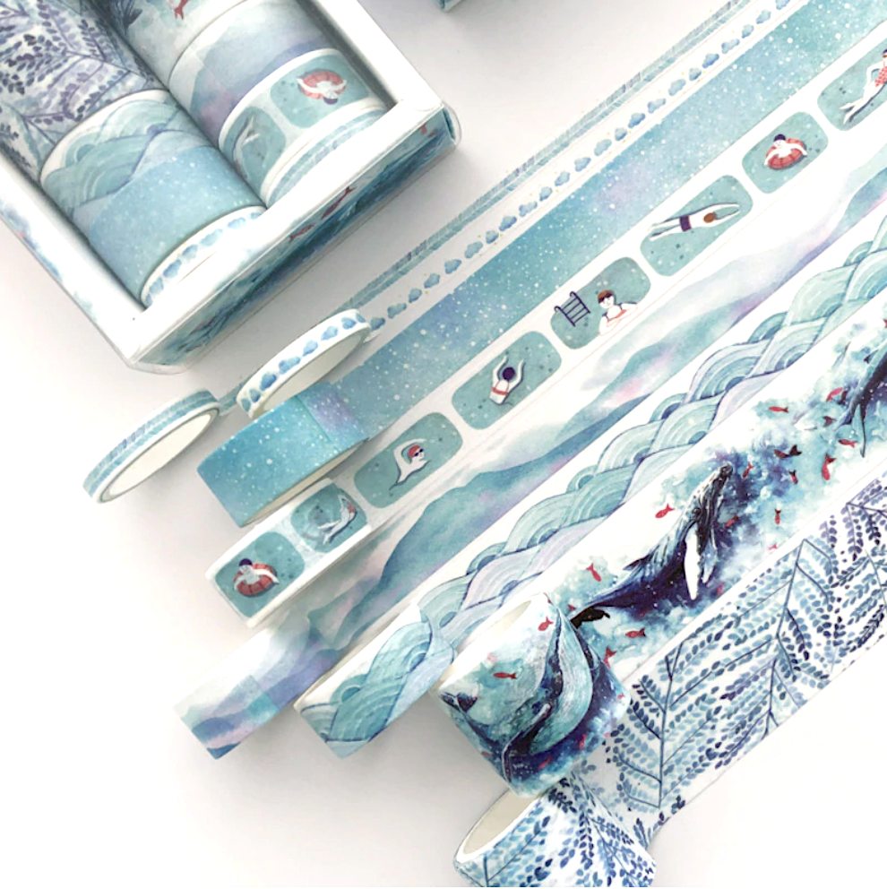 8 Piece Sea and Sky Washi Tape Set