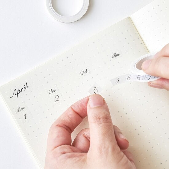Notebook Washi Tape - Date & Day of the Week (Set)