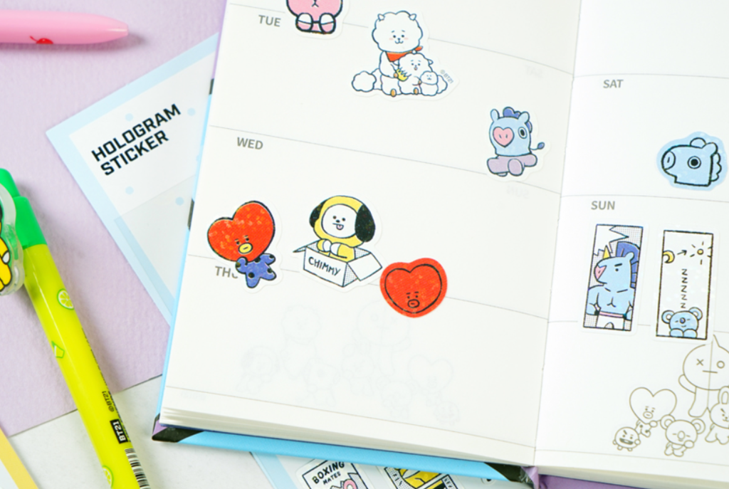 BTS BT21 OFFICIAL PVC HOLOGRAM STICKER