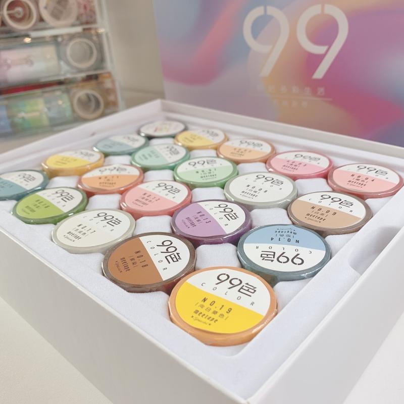 100 Piece Misty Rainbow Washi Tape Set