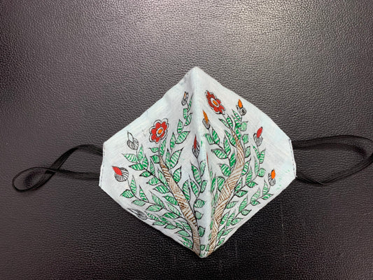 Face Mask - Madhubani Style (Plants)