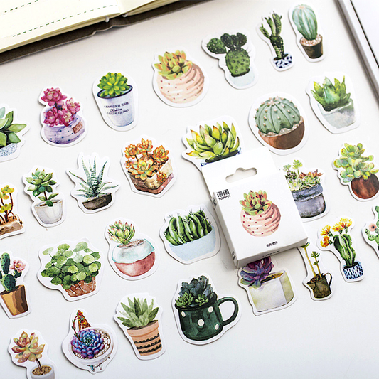 50 Piece Succulents Delight Planner Stickers
