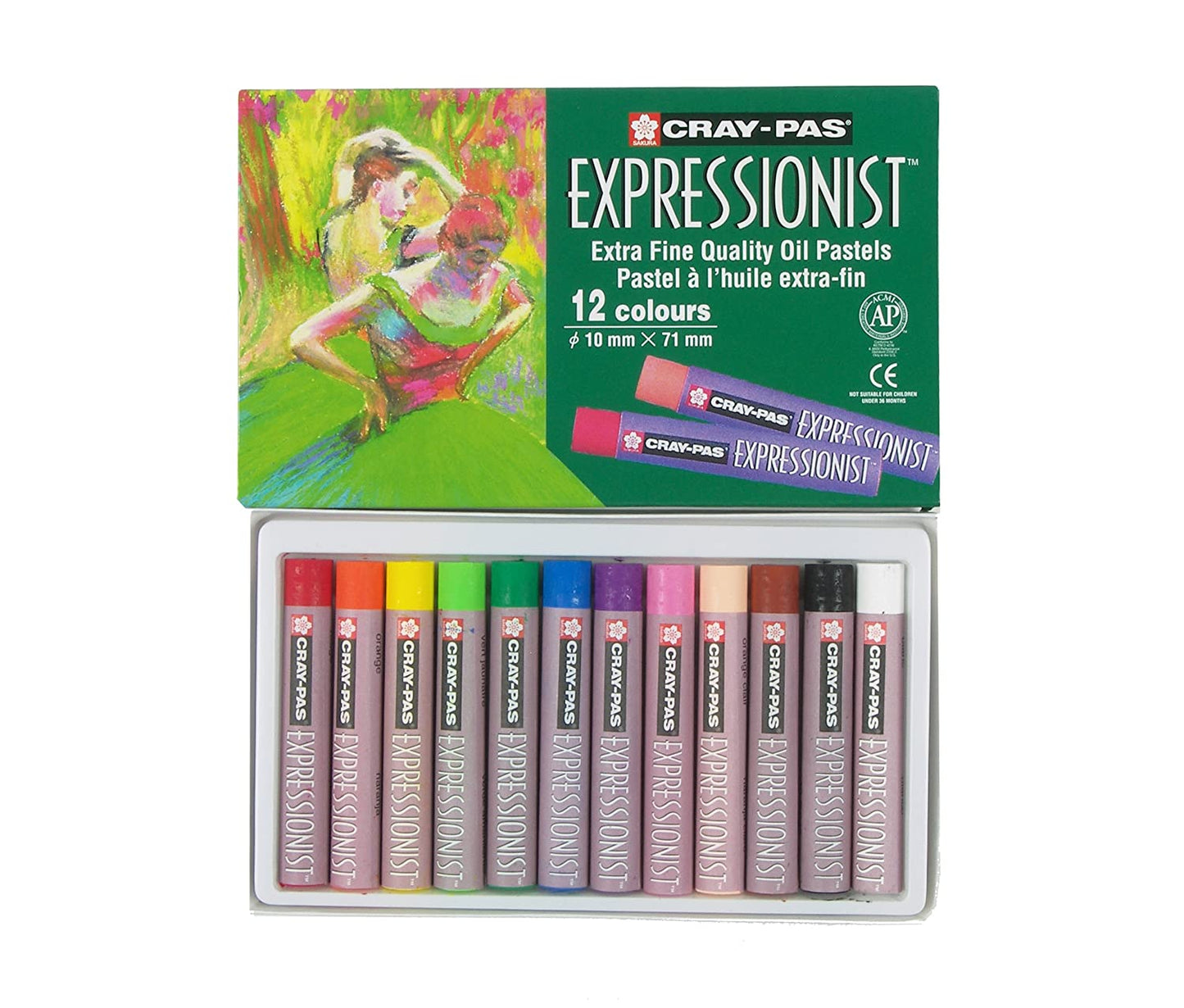 Sakura XLP12 12-Piece Cray-Pas Expressionist Assorted Color Oil Pastel Set
