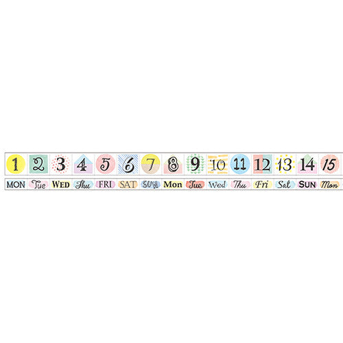 Notebook Washi Tape - Date and Day of the Week