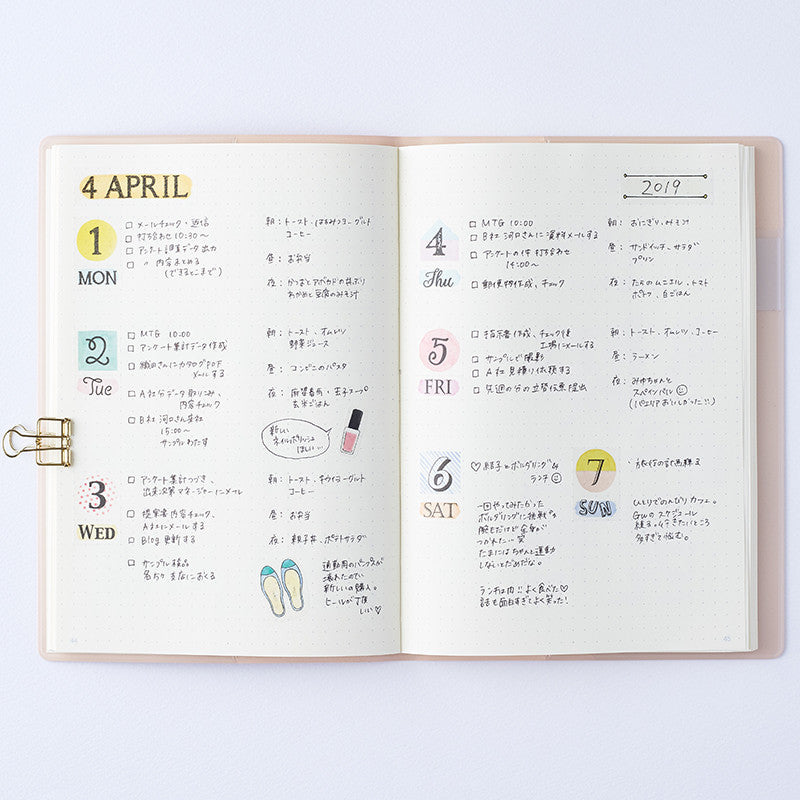 Notebook Washi Tape - Date and Day of the Week
