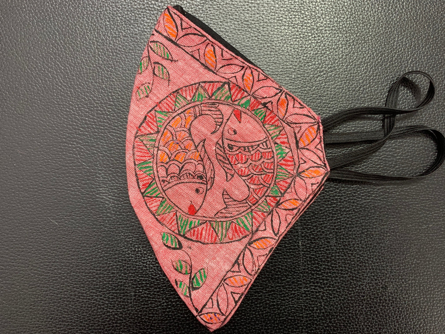 Face Mask - Madhubani Style (Dual Fish)
