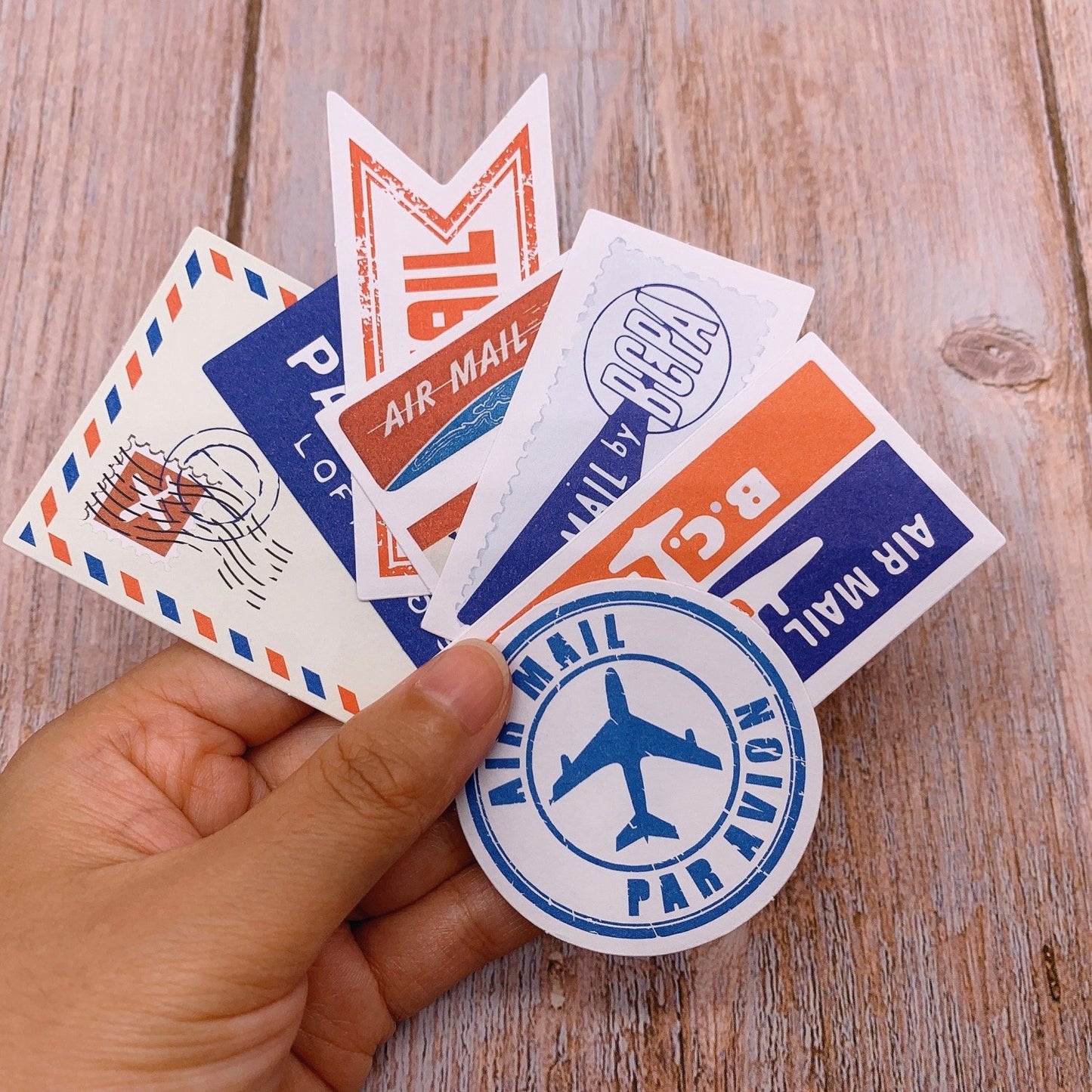 60 Piece Vintage Air Mail Stickers
