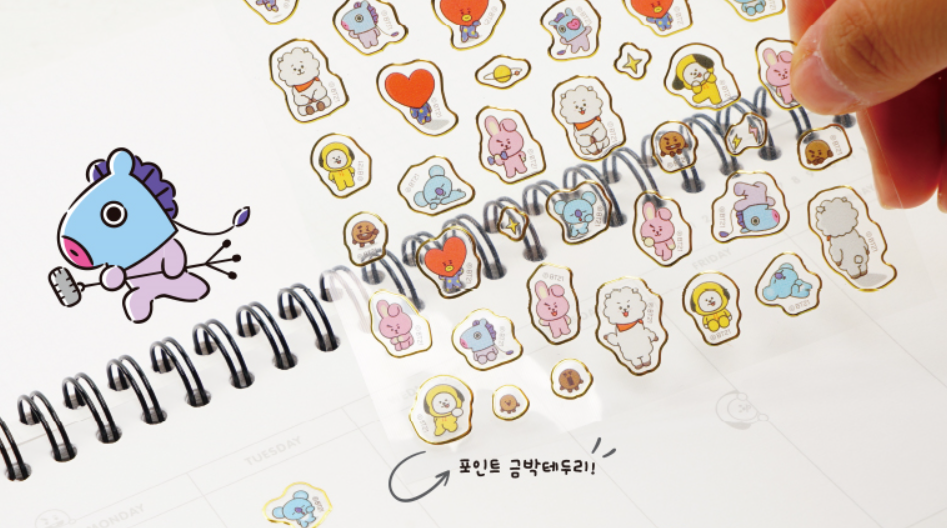 BTS BT21 OFFICIAL GOLDEN-EDGE STICKER