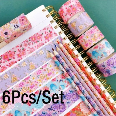 6Pcs Floral Washi Tape Set
