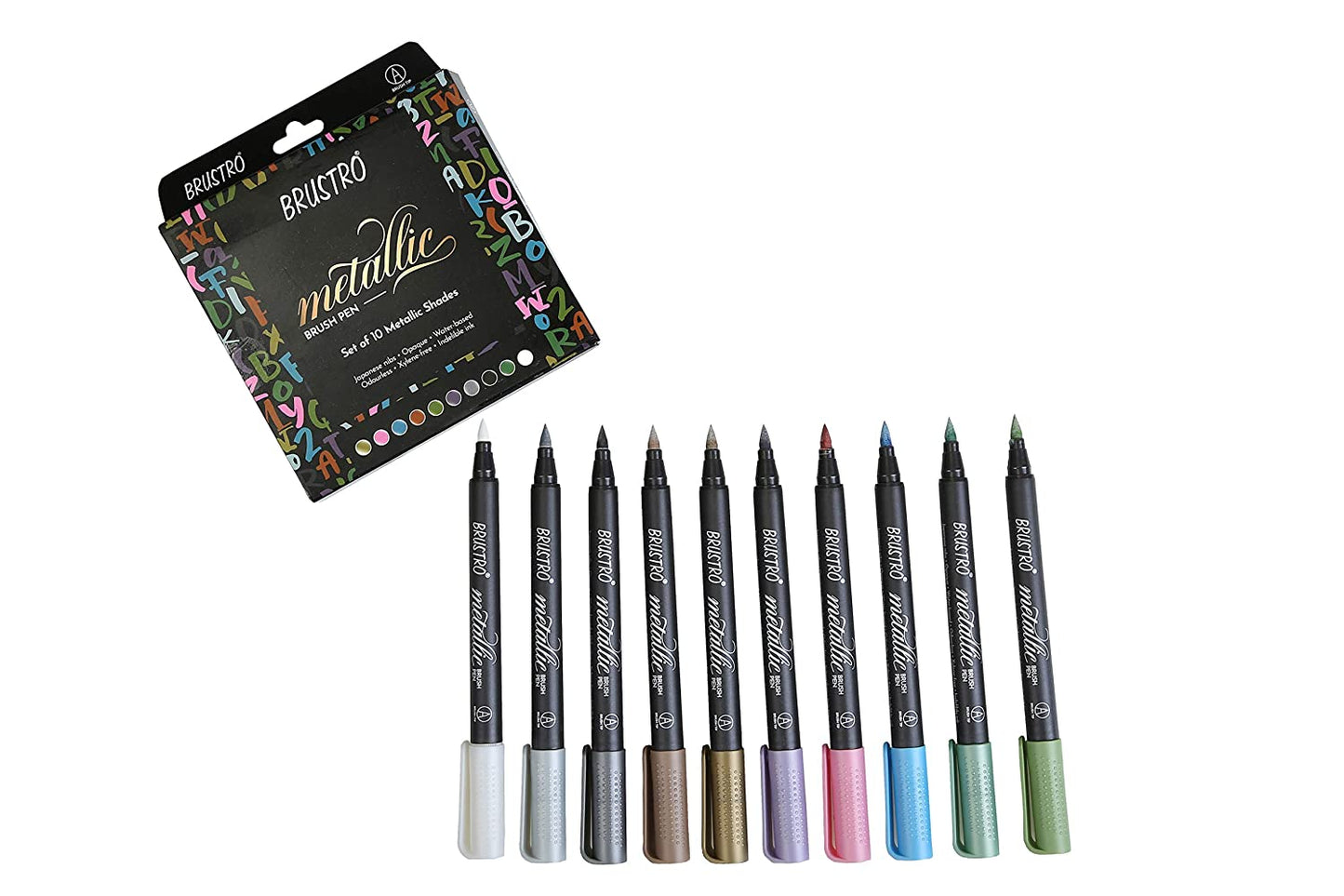 Metallic Brush Pen Set of 10