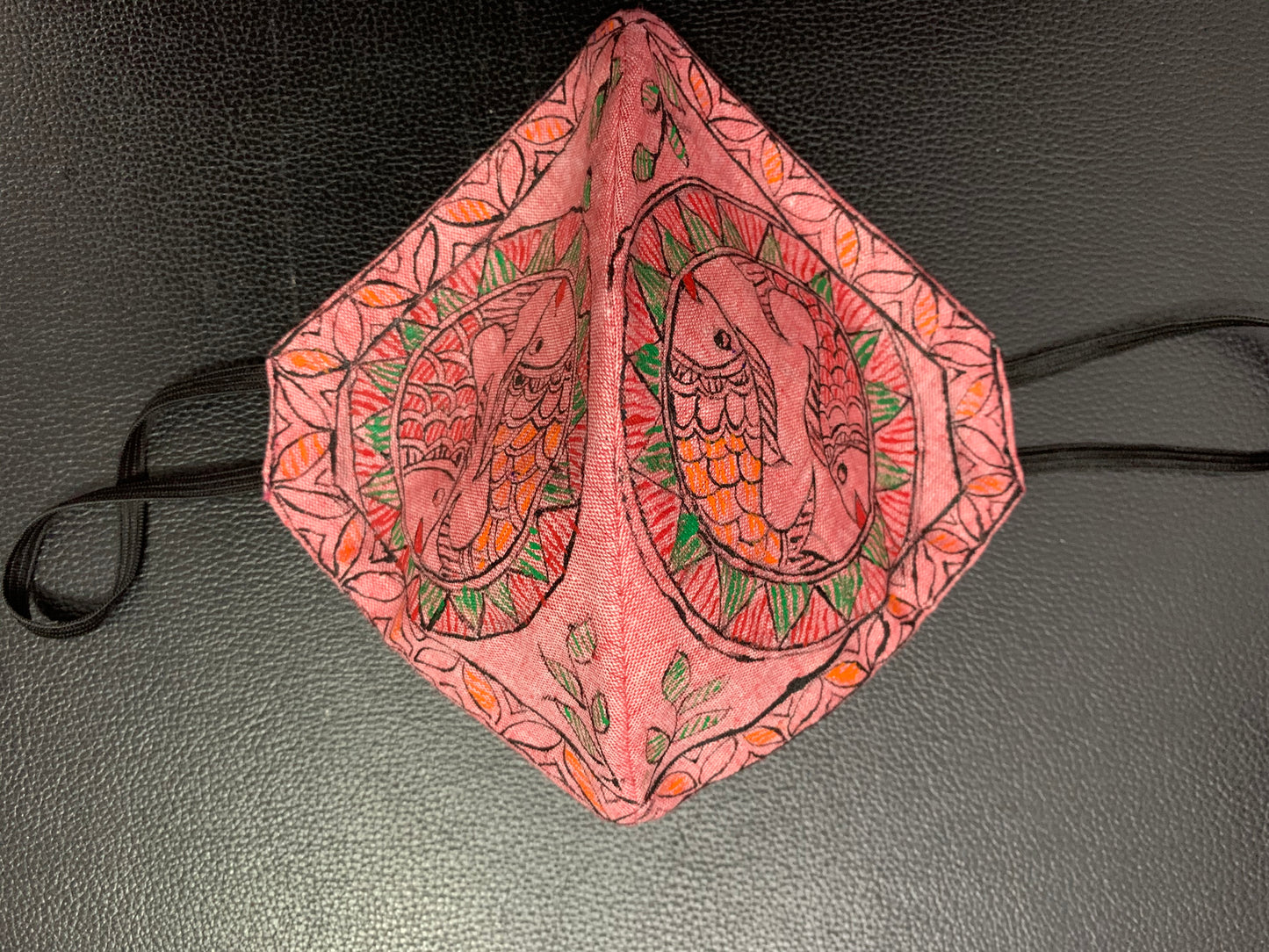 Face Mask - Madhubani Style (Dual Fish)