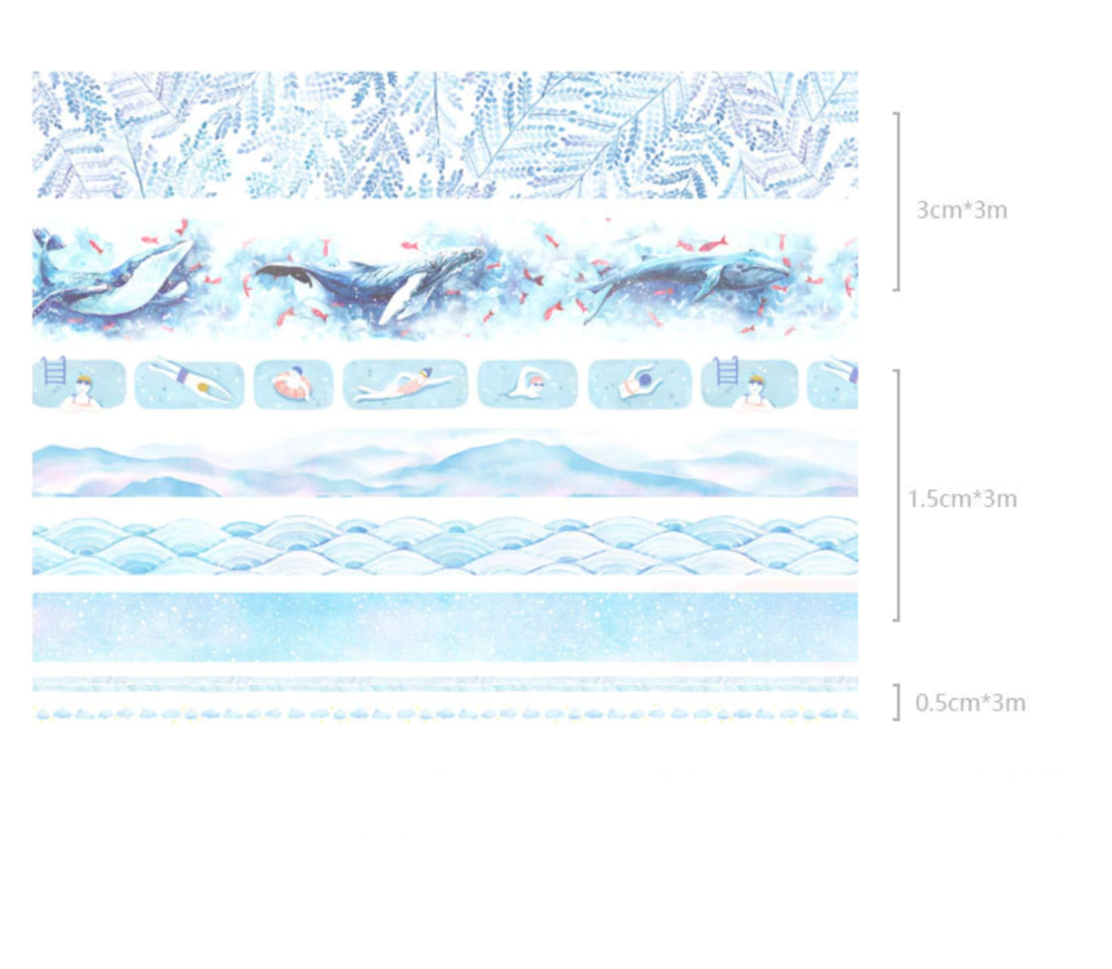 8 Piece Sea and Sky Washi Tape Set