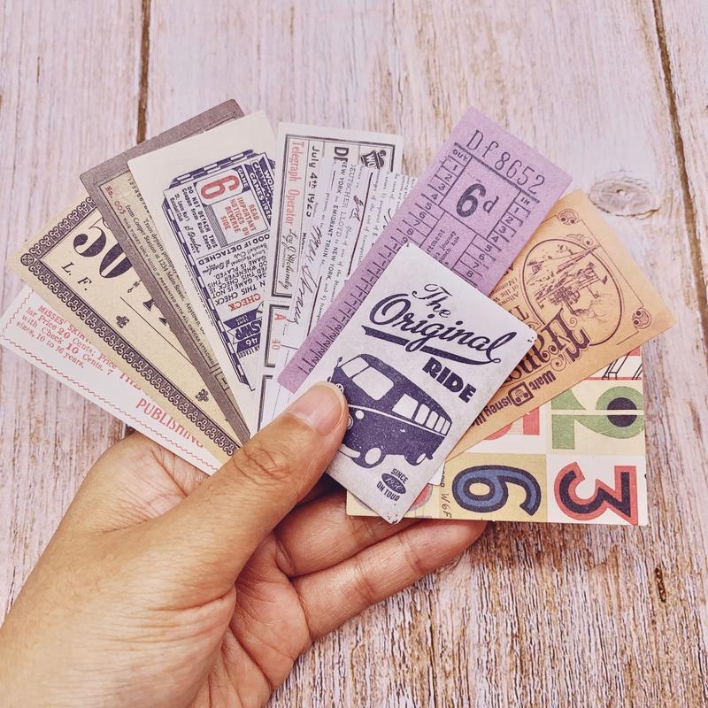 60 Piece Vintage Coupon Stickers