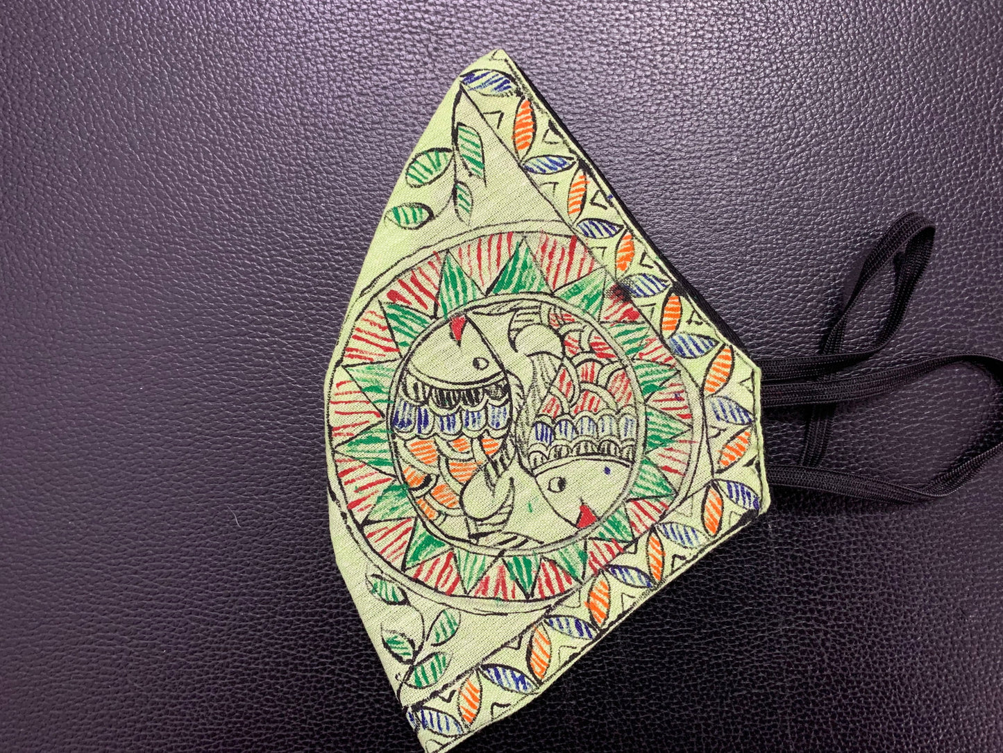 Face Mask - Madhubani Style (Dual Fish)