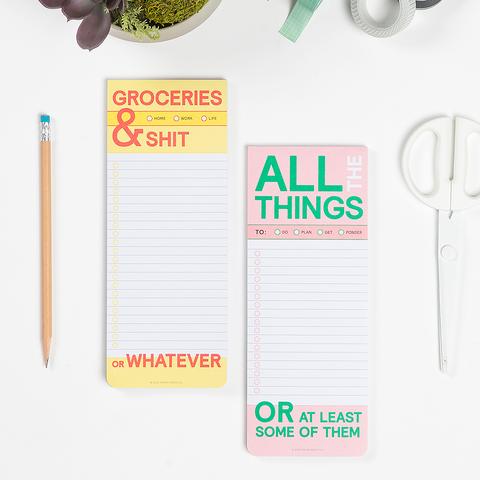 Groceries and Shit Make-a-List Pad