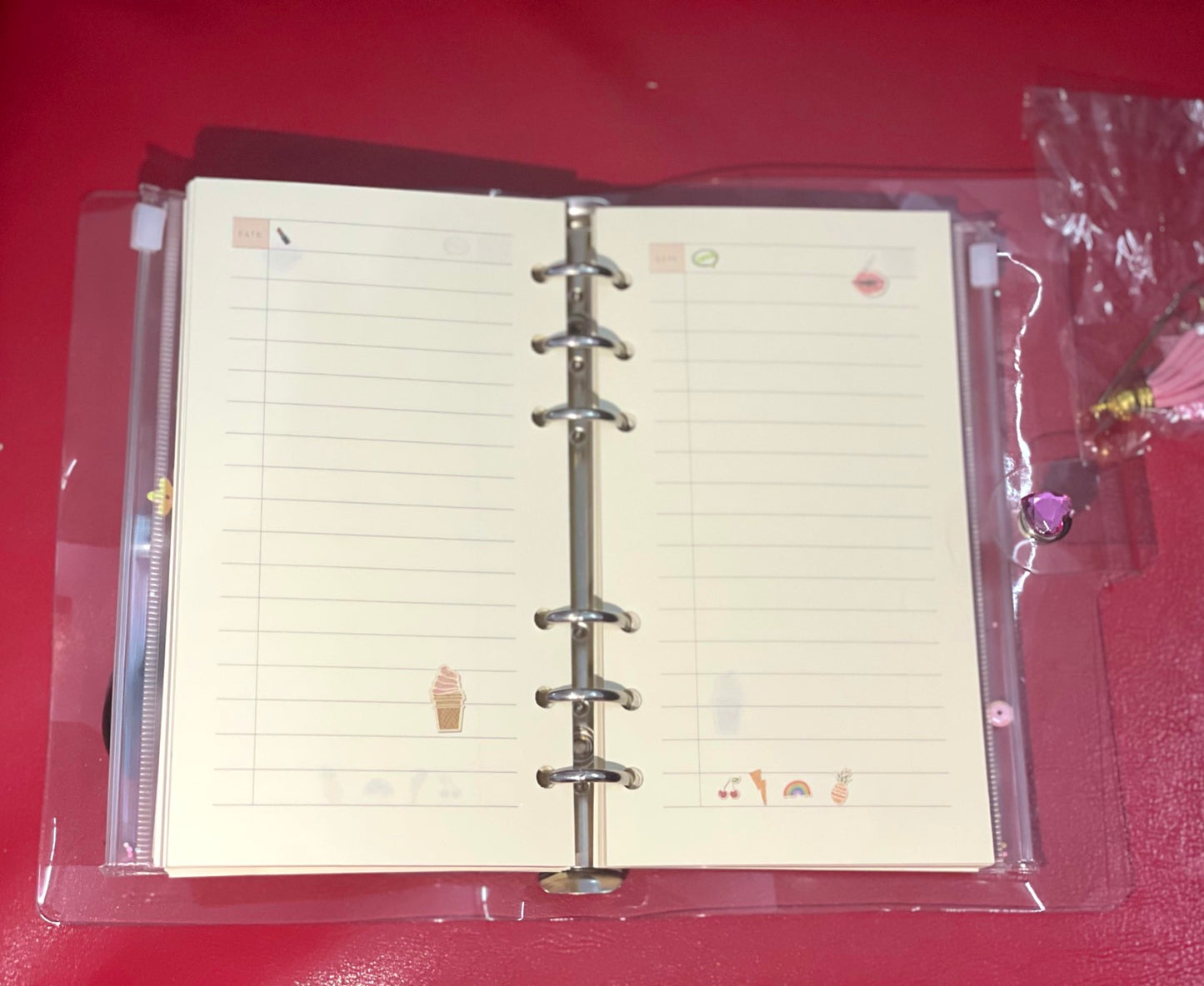 Sequins Transparent Ring Binder