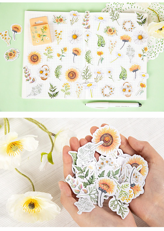 Sunflower Floral Planner Stickers