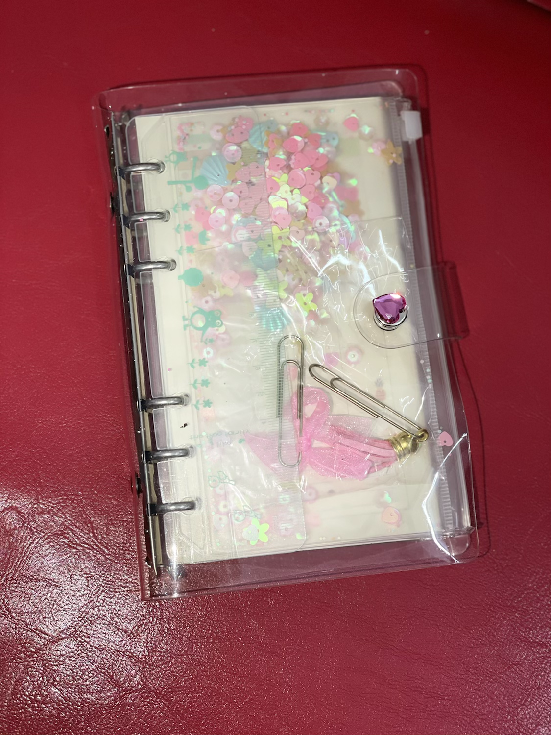 Sequins Transparent Ring Binder