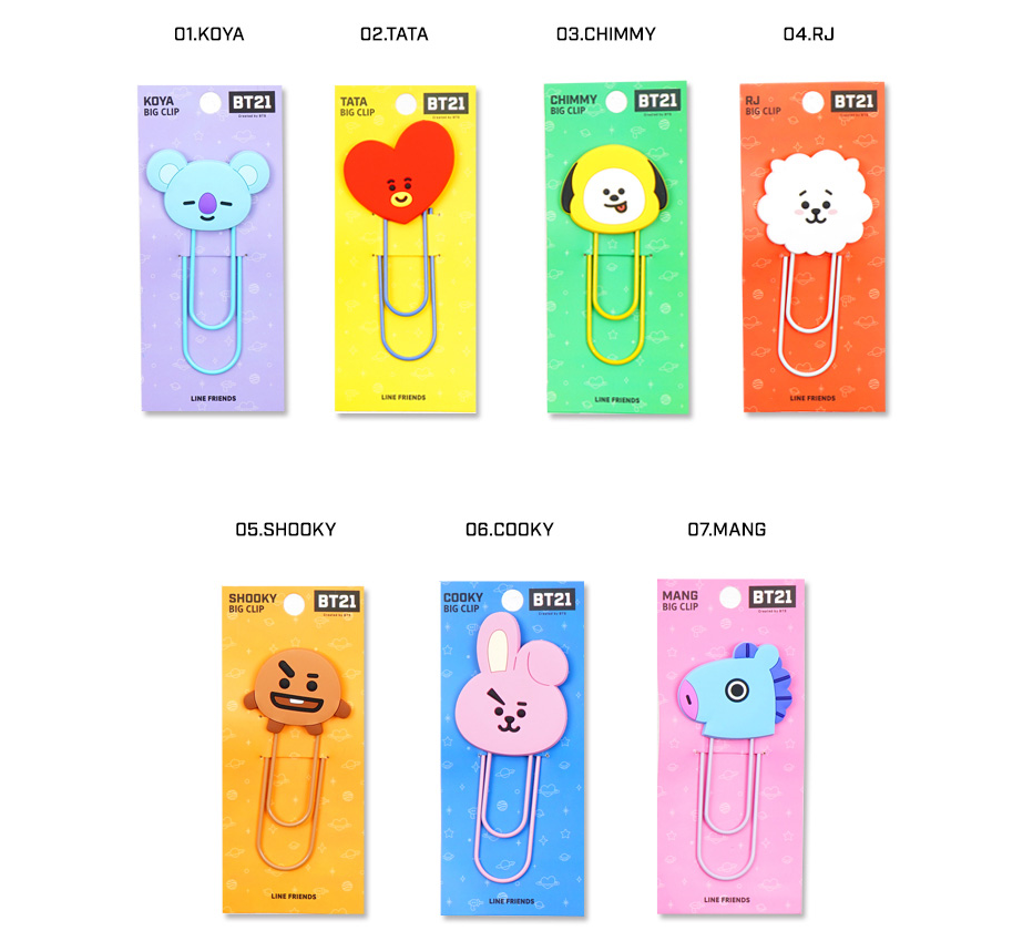 BTS BT21 OFFICIAL BIG CLIP