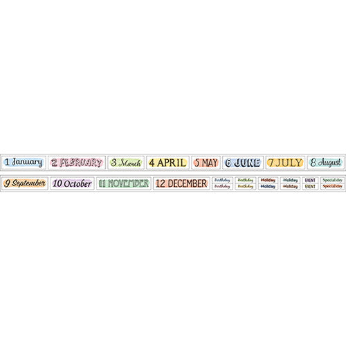 Notebook Washi Tape - Date and Day of the Week