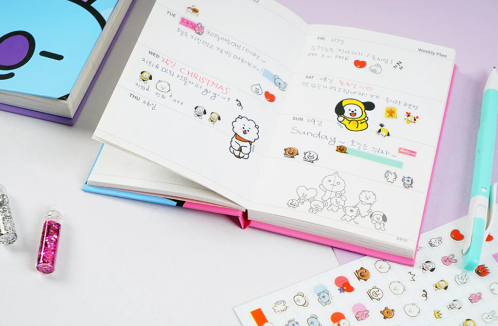BTS BT21 OFFICIAI SCHEDULE STICKER